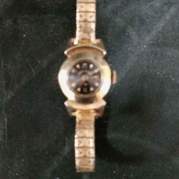 VINTAGE LADY ELGIN 14KT FILLED MANUAL WIND WATCH WITH SPEIDEL 10KT GOLD FILLED - Picture 2 of 7